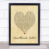 Elvis Presley Heartbreak Hotel Vintage Heart Song Lyric Quote Print