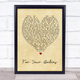 Simply Red For Your Babies Vintage Heart Song Lyric Quote Print