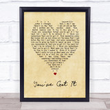 Simply Red You've Got It Vintage Heart Song Lyric Quote Print