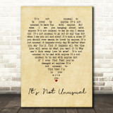 Tom Jones It's Not Unusual Vintage Heart Song Lyric Quote Print