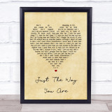 Billy Joel Just The Way You Are Vintage Heart Song Lyric Quote Print