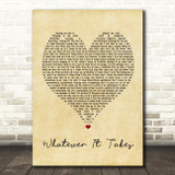Imagine Dragons Whatever It Takes Vintage Heart Song Lyric Quote Print