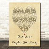 One Love People Get Ready Bob Marley Vintage Heart Quote Song Lyric Print