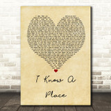 MUNA I Know A Place Vintage Heart Song Lyric Quote Print