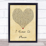 MUNA I Know A Place Vintage Heart Song Lyric Quote Print