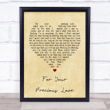 Otis Redding For Your Precious Love Vintage Heart Song Lyric Quote Print