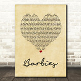Pink Barbies Vintage Heart Song Lyric Quote Print