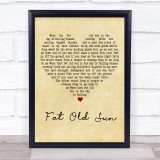 Pink Floyd Fat Old Sun Vintage Heart Song Lyric Quote Print