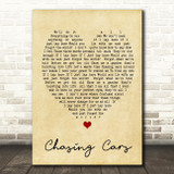 Chasing Cars Snow Patrol Vintage Heart Quote Song Lyric Print