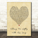 Roberta Flack Killing Me Softly With His Song Vintage Heart Song Lyric Print