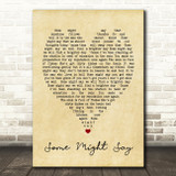 Some Might Say Oasis Vintage Heart Quote Song Lyric Print