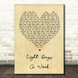 The Beatles Eight Days A Week Vintage Heart Song Lyric Quote Print