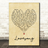 The Cure Lovesong Vintage Heart Song Lyric Quote Print