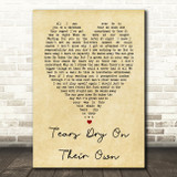 Tears Dry On Their Own Amy Winehouse Vintage Heart Quote Song Lyric Print