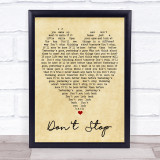 Don't Stop Fleetwood Mac Vintage Heart Quote Song Lyric Print