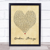 Broken Strings James Morrison Vintage Heart Song Lyric Quote Print