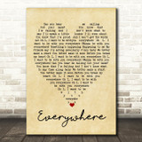 Everywhere Fleetwood Mac Vintage Heart Quote Song Lyric Print