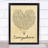 Everywhere Fleetwood Mac Vintage Heart Quote Song Lyric Print
