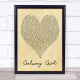 Galway Girl Ed Sheeran Vintage Heart Quote Song Lyric Print