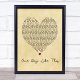 One Day Like This Elbow Vintage Heart Song Lyric Quote Print