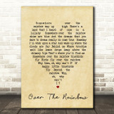 Somewhere Over The Rainbow Judy Garland Vintage Heart Song Lyric Quote Print