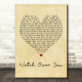 Alter Bridge Watch Over You Vintage Heart Song Lyric Quote Print