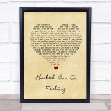 Blue Swede Hooked On A Feeling Vintage Heart Song Lyric Quote Print