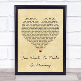 Bon Jovi You Want To Make A Memory Vintage Heart Song Lyric Quote Print