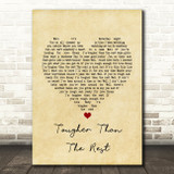 Bruce Springsteen Tougher Than The Rest Vintage Heart Song Lyric Quote Print