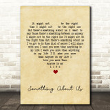 Daft Punk Something About Us Vintage Heart Song Lyric Quote Print