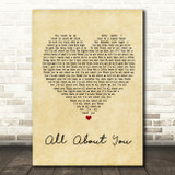 Hilary Duff All About You Vintage Heart Song Lyric Quote Print