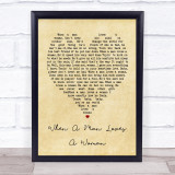 When A Man Loves A Woman Percy Sledge Vintage Heart Song Lyric Quote Print