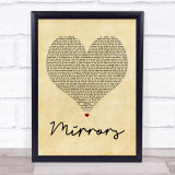 Justin Timberlake Mirrors Vintage Heart Song Lyric Quote Print