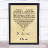 Kenny Chesney El Cerrito Place Vintage Heart Song Lyric Quote Print