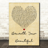 Labrinth Beneath Your Beautiful Vintage Heart Song Lyric Quote Print