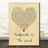 Leona Lewis Footprints In The Sand Vintage Heart Song Lyric Quote Print
