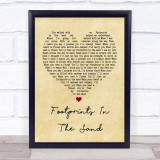 Leona Lewis Footprints In The Sand Vintage Heart Song Lyric Quote Print