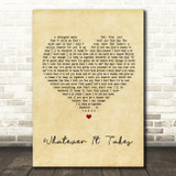 Lifehouse Whatever It Takes Vintage Heart Song Lyric Quote Print
