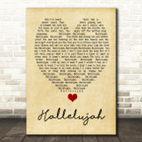 Hallelujah Leonard Cohen Vintage Heart Quote Song Lyric Print
