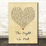 Lord Huron The Night We Met Vintage Heart Song Lyric Quote Print