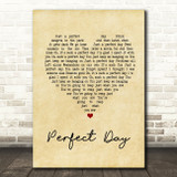 Lou Reed Perfect Day Vintage Heart Song Lyric Quote Print