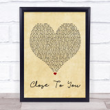 Maxi Priest Close To You Vintage Heart Song Lyric Quote Print