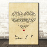 Michael Buble You And I Vintage Heart Song Lyric Quote Print
