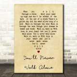 You'll Never Walk Alone Gerry And The Pacemakers Vintage Heart Song Lyric Print