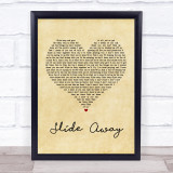 Oasis Slide Away Vintage Heart Song Lyric Quote Print