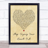 Oasis Stop Crying Your Heart Out Vintage Heart Song Lyric Quote Print