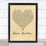 Olly Murs Dear Darlin' Vintage Heart Song Lyric Quote Print