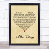 One Direction Little Things Vintage Heart Song Lyric Quote Print