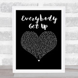 5ive Everybody Get Up Black Heart Song Lyric Print