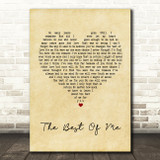 Richard Marx The Best Of Me Vintage Heart Song Lyric Quote Print